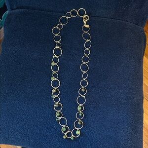 Darcy Lee Gold and Green Circle Necklace